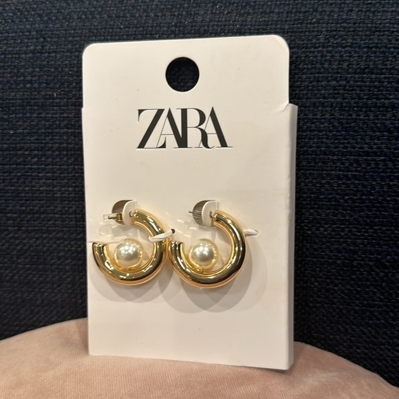 Zara Hoop & Pearl Earrings NWT. ✨🔥💖💖 - Picture 4 of 6